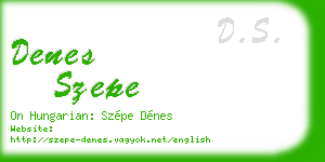 denes szepe business card