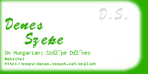 denes szepe business card